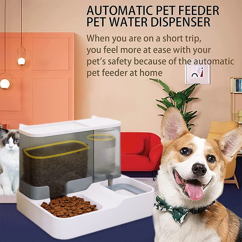 Qpets 2 in 1 Automatic Food Feeder and Water Dispenser Gravity Design Auto Feeding 3L Cat Food Dispenser Food Feeder and Auto Dog Water Dispenser 1 L for Small Medium Big Dog Pets Puppy Kittens Qpets 2 in 1 Automatic Food Feeder and Water Dispenser Gravity Design Auto Feeding 3L Cat Food Dispenser Food Feeder and Auto Dog Water Dispenser 1 L for Small Medium Big Dog Pets Puppy Kittens